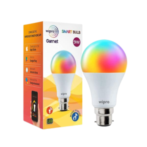 Wipro 9-Watt B22 WiFi Smart LED Bulb with Music Sync (16 Million Colors + Shades of White)