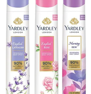 Yardley London Morning Dew 150 ml deo, English Rose 150 ml deo & English Lavender 150 ml deo